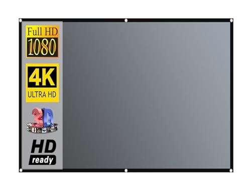 Tragbare Projektionsleinwand, Projektor Bildschirm 16:9 Metall Anti Licht Vorhang Reflektierende Stoff Tuch for Film Heimkino Kino Büro Videospiel,Breites Anwendungsspektrum(110 inch) von UHEAL