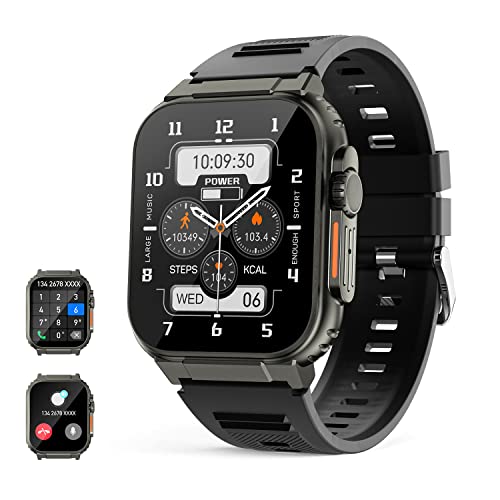 Smartwatch Herren Ultra mit Telefonfunktion, Fitness-Tracker mit Herzfrequenz Schlafüberwachung, Musikspeicher,600 mAh großer Akku,Blutdruckmonitor, Diktiergerät,fitnessuhr Sportuhr für Android iOS von UHOOFIT