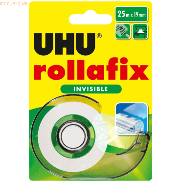 12 x Uhu Klebefilmabroller rollafix Invisible 25mx19mm + Nachfüllrolle von UHU