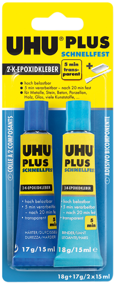 UHU 2-Komponenten-Klebstoff plus schnellfest, 35 g in Tube von UHU