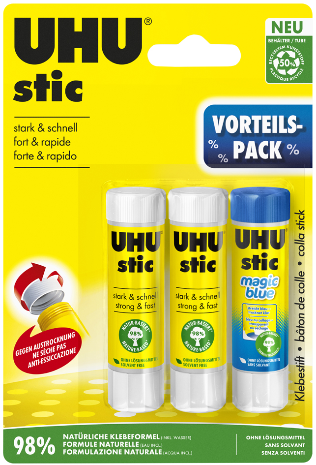 UHU Vorteilspack Klebestift stic und Klebestift stic Magic von UHU