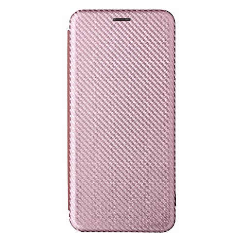 UILYI Hülle Kompatibel für Asus Zenfone 10, Premium Kohlefaser Flip Wallet Handyhülle, Magnetische Halterung Funktion Shell mit Kartenhalter. Rosa von UILYI