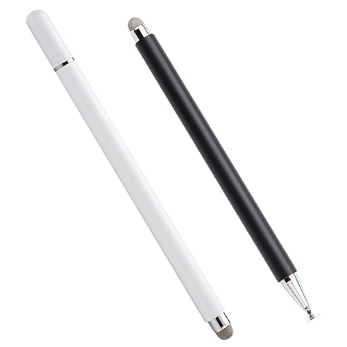 UKCOCO 2St Universal-Stift Eingabestifte Tablette kapazitiver Stift mobiler Stift schreibkladde Multitool Stift praktische Bildschirmstifte Bildschirmschreibstift Silber Faser Tuch Kopf von UKCOCO