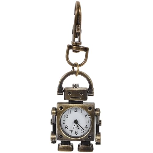 UKCOCO Modeuhr 1Pc Retro Clock Anhänger Schlüsselbund Kreativer Roboter geformter Schlüsselring Vintage Delicate Pocket Watch Schlüsselanhänger von UKCOCO