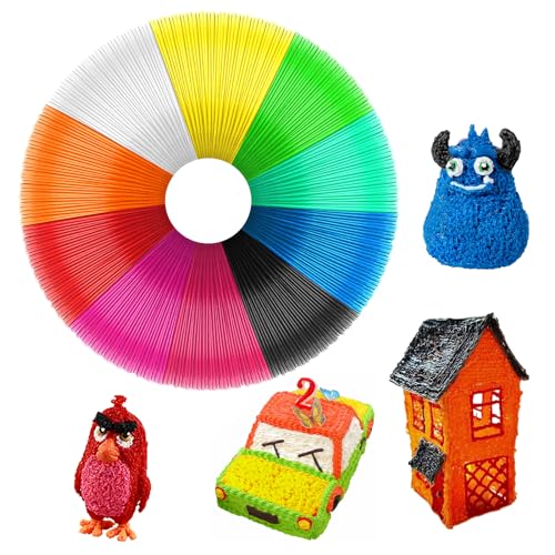 3D Stift Filament 1,75 mm PLA, 3D Stift Farben Set für Kinder & Erwachsene, 3D-Stift PLA-Filament-Nachfüllung, 3D Pen Refills PLA Filament, 3D Druckerstift Filament für 3D Drucker（10 Farben, je 5 M） von UKOFEW