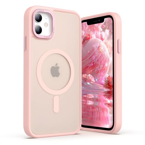 ULAK Magnetic für iPhone 11 Hülle, Durchsichtig [Anti-Gelb] Clear Schutzhülle Handyhülle TPU Bumper Transparent Case Cover für iPhone 11 6,1 Zoll - Rosa Mag von ULAK