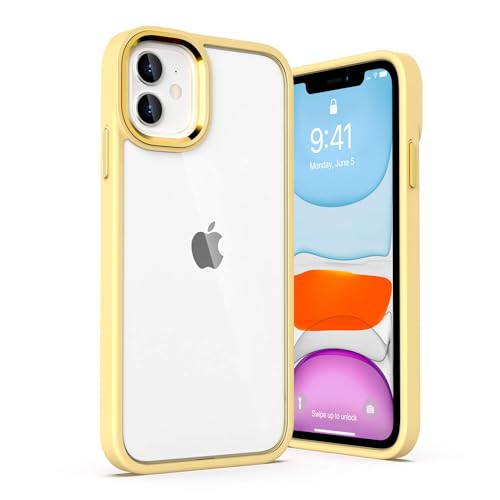 ULAK für iPhone 11 Hülle, Durchsichtig [Anti-Gelb] Clear Schutzhülle Bunte Handyhülle TPU Bumper Transparent Stoßfest Case Cover für iPhone 11 6,1 Zoll - Gelb von ULAK