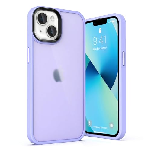 ULAK für iPhone 13 Hülle, Durchsichtig [Anti-Gelb] Clear Schutzhülle Bunte Handyhülle TPU Bumper Transparent Stoßfest Case Cover für iPhone 13 6,1 Zoll - Hellviolett von ULAK