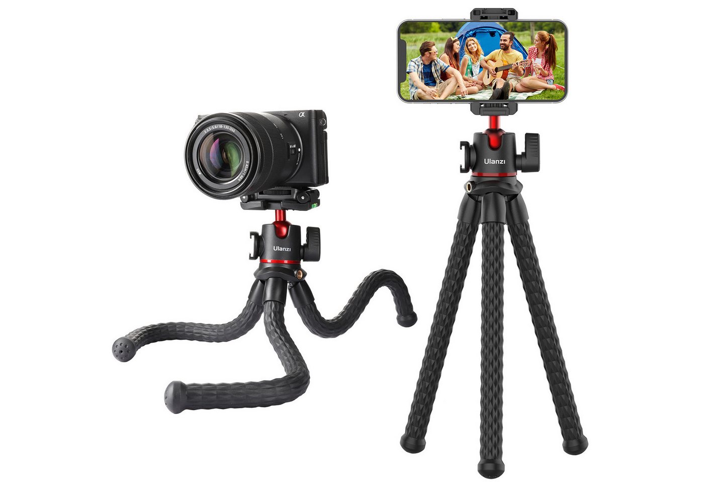 ULANZI MT-33 Flexible Tripod with Mount Ballhead Cold Shoe for Phone DSLR Cam Kamerastativ von ULANZI