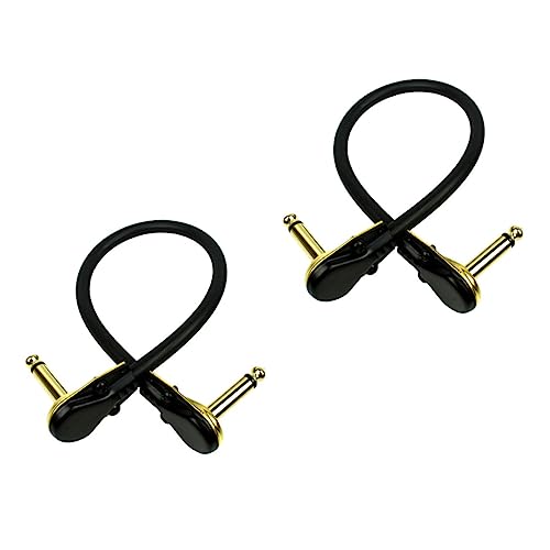 ULDIGI 2St Effektkabel Flache Low-Profile-Patchkabel Gitarren-Patchkabel Tastaturkabel gitarrenkabel guitar cable Audiokabel für E-Gitarre Instrumentenkabel für Bass Kupfer Golden von ULDIGI