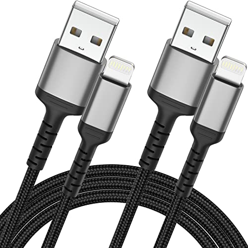 2m USB Lightning Kabel [2 Pack], Nylon iPhone Ladekabel Langes USB A auf Lightning Schnellladekabel Kompatibel für Apple iPhone 14 13 12 11 Pro Max Xs Xr X 8 7 6 Plus SE (2M) von ULIFTUS