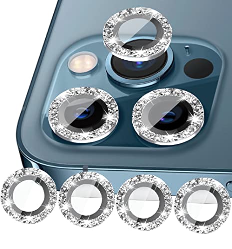 ULITIQ Kompatibel mit iphone 11/11 Pro/ 11 Pro Max/ 11 Mini Kameraschutz Bling, iphone 11 Kamera Schutz, 11 Serie Panzerglas Kamera Abdeckung Glitzer, Linse Kameraabdeckung, (Silber) von ULITIQ