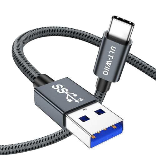 ULT-WIIQ USB C Schnellladekabel QC 3.0 AFC Kabel USB A auf USB C 10 Gbps Hohe Geschwindigkeit Datenübertragung USB-Kabel Typ C 1 m Kabel Ladegerät USB C für iPhone 15 und mehr Smartphones von ULT-WIIQ