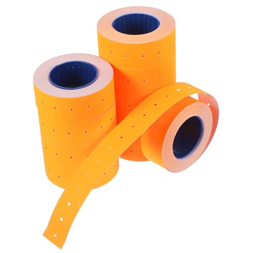 ULTECHNOVO 1 Rolle Preisschildpapier tags buisiness aufklebebuchstaben einzelhandel Produktetikett stickers leere Etiketten für den Preisaufkleber Klebeetikett Aufkleber Orange von ULTECHNOVO