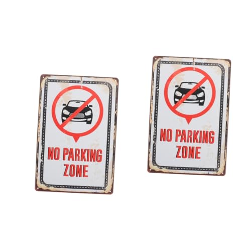 ULTECHNOVO 2 Stück Parkverbotsschild Außenstraßenschilder Blinker Garage Stoppschild Einparkhilfe Warnschilder Blechschild Hinweisschild Hupe Warnschild Auto Privatparkplatz Schild Schilder von ULTECHNOVO