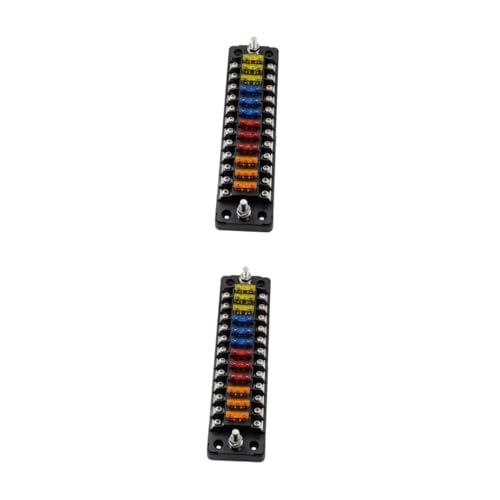 ULTECHNOVO 2Er-Box auto sicherungskasten fuse holder Auto-Sicherungskasten RV Sicherungskasten Kfz-Sicherungsblock Veranstalter autosicherungen Flammhemmender Sicherungshalter Körper Black von ULTECHNOVO