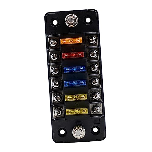 ULTECHNOVO Kasten 6 Auto Sicherungskasten Wohnmobil Stecker Halterung Für Feuerlöscher Im Auto Kfz-sicherungshalter Kfz-sicherungen Mini-sicherungen Gleichstrom Black Aufkleber Pp×70 von ULTECHNOVO