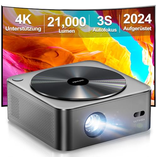 ULTIMEA Beamer 4K Heimkino Unterstützt, 700 ANSI-Lumen mit Hindernisvermeidung, 6D Trapezkorrektur und Autofokus, Helle Kanten, Intuitiv OS, Native 1080P Outdoor Projektor, 2024 Aufgerüstet Apollo P40 von ULTIMEA