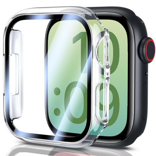 UM UNIQUEME für Apple Watch Series 9/8/7 41mm Hülle - 2 Stück, 360° Rundum Ultradünne PC Hard Schutzhülle, für iwatch 41mm Displayschutz, Kratzfest, Voller Schutz - Transparent von UM UNIQUEME