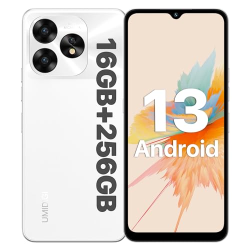 UMIDIGI A15 Smartphone Ohne Vertrag (2023), Android 13 NFC Handy 16GB(8GB+8GB)+256GB(Bis zu 1TB), 64MP+16MP, 6,7" HD+Display, 5000mAh+20W Schnelles Laden, 4G Dual SIM Simlockfreie Handys-White von UMIDIGI