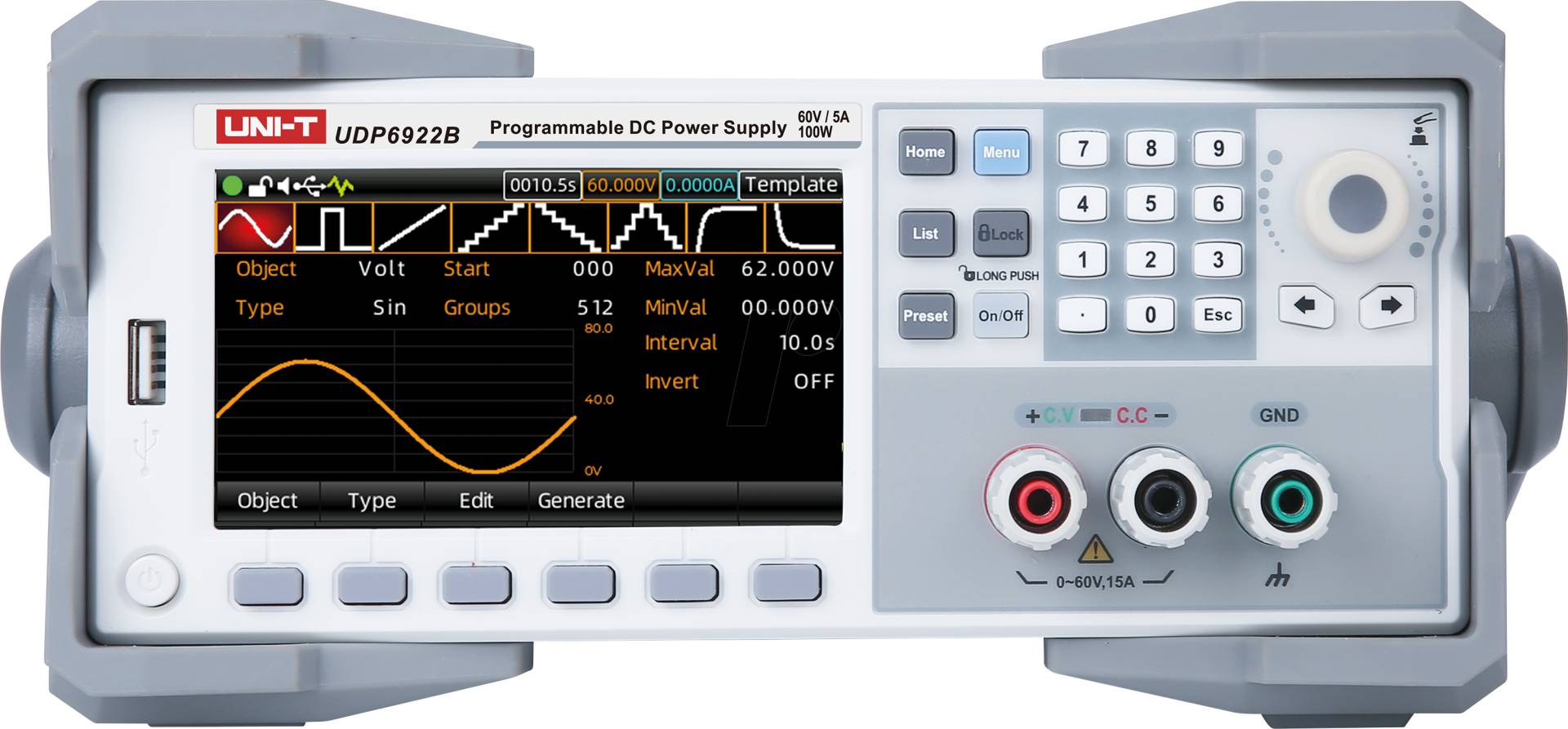 UT DP6922B - Labornetzgerät UDP6922B, 0-60 V, 0-5 A, 100 W, 1 Kanal von UNI-TREND