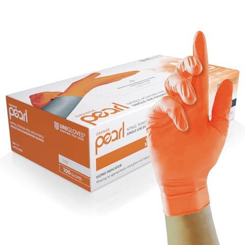 Unigloves Orange Pearl Nitril GP0132 Untersuchung, Mehrzweck-, puder- und latexfrei, Größe S, Box mit 100 Handschuhen von UNIGLOVES