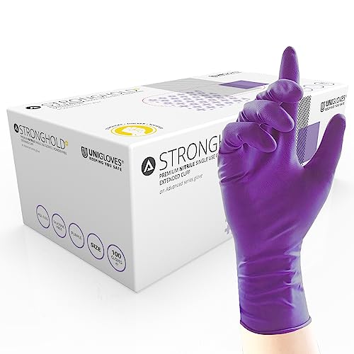Unigloves Paragon + Advanced GL0001 – Größe 9/L – Lange Stulpe, violette Nitril-Handschuhe – 50 Handschuhe von UNIGLOVES