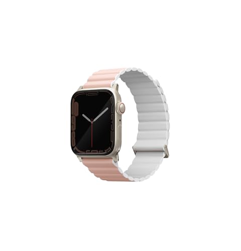 UNIQ Revix Premium Edition wendbares magnetisches Apple Watch-Armband, 49/45/44/42 mm, Blush Pink/Weiß von UNIQ