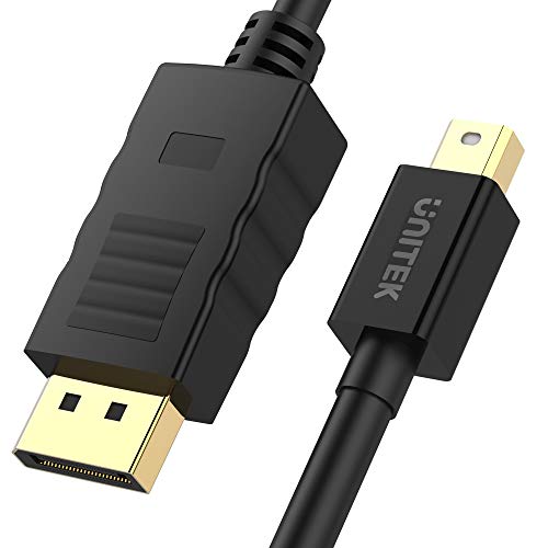 UNITEK DisplayPort auf mini Displayport Kabel, DP 1.2, 3 Meter, Full HD, 2K, 4K, 3D, 3840x2160 und weitere, Verbindungskabel mit vergoldetem Stecker, Schwarz von UNITEK