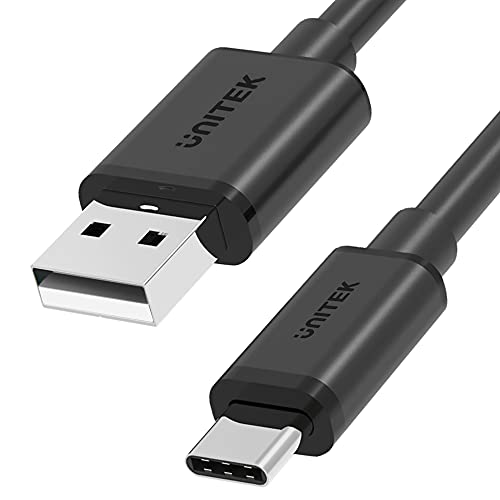 UNITEK USB-A - USB-C Kabel kurz 1M Y-C481BK / USB 2.0 Standard/Quick Charge 3.0 / Laden/Strom- und Datenübertragung/Durchsatz: 480 Mbps/PVC/Schwarz von UNITEK