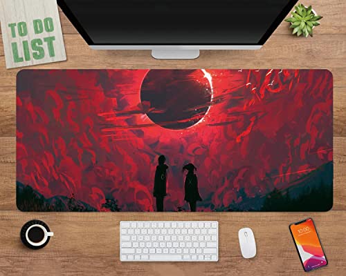 UOKIIYUA Personalisierte Anime Mouse Pad für Fans, extra große Mouse Pad rutschfeste genähte Kanten Schreibtisch Matte 30x60cm von UOKIIYUA