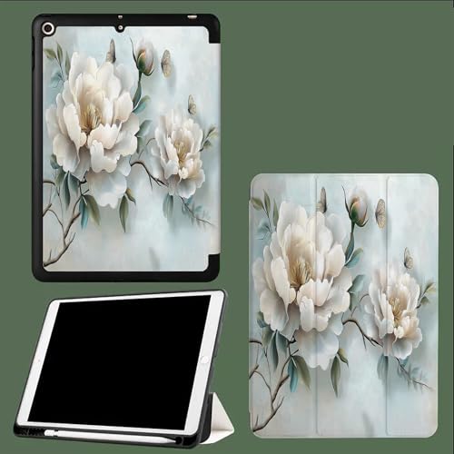 Abstrakte Pfingstrose Hülle für iPad 6. Generation/5. Generation Hülle, 9,7 Zoll Hülle (2018/2017), Ultra Dünnes Smart Case Cover, Auto Schlaf-/Aufwachfunktion Blütenblätter Blumen von UOMSKTY