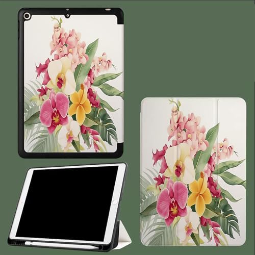 Hülle Für Ipad 10.Generation 2022 10,9 Zoll Mit Stifthalter, Stoßfeste Smart Case Cover Mit TPU Rückseitenschale Schutzhülle Kompatibel Mit Ipad 10Th Gen Rosa Schmetterlingsblume von UOMSKTY