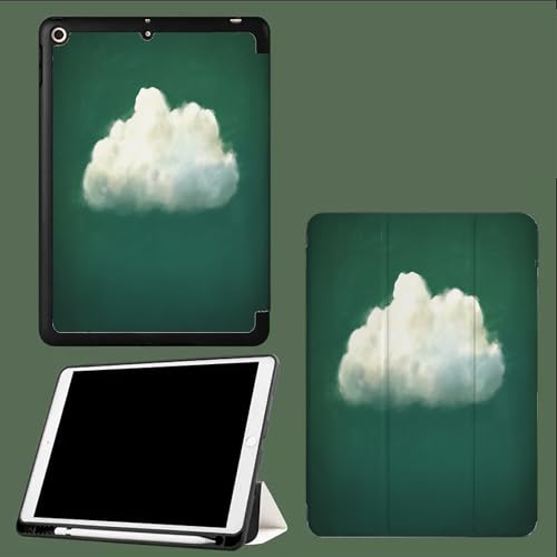 Hülle für iPad Pro 11 4/3/ 2 Generation 2022/2021/2020,Hülle für iPad Pro 11 mit Stifthalter,Weiche Silikonhülle,Auto Schlafen/Wachen Weiße Wolke von UOMSKTY