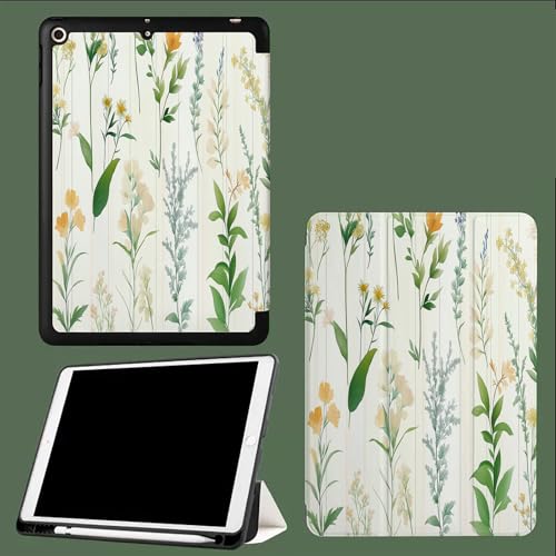 Wildblumen 10.9 Zoll Hülle für iPad 10 Generation Hülle 2022 mit Bleistifthalter,Tri-Fold Ständer Schlanke Leichte Schutzhülle Intelligente Hülle mit Automatische Weckfunktion für iPad 10 Hülle Zweig von UOMSKTY