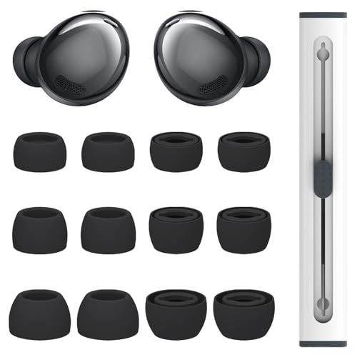 Ersatz-Silikon-Ohrstöpsel-Set für Samsung Galaxy Buds Pro Kopfhörer, passend in Hülle, 6 Paar (Phantomschwarz) von UOWGA