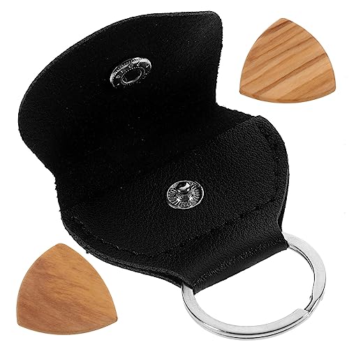 UPKOCH 1 Satz Gitarrenplektren Schlüsselanhänger Vintage Gitarrenpicks guitar pick holder Gitarrenplektrenhalter Zubehör für Gitarrenpicks Plektrumhalter für Gitarren Holz Black von UPKOCH