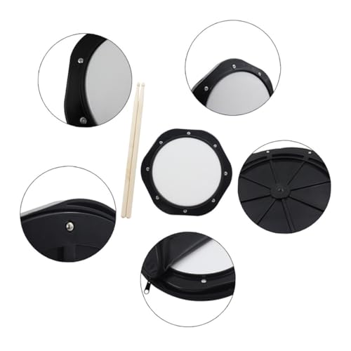 UPKOCH 10 Trommel übungsmatte drumstick Dumb Drum Practice Pad Set trommelstöckchen drumset kleine Trommel Drumpad und Sticks Schlagzeug-Übungspad Snaredrum-Übungspad Hölzern Black von UPKOCH