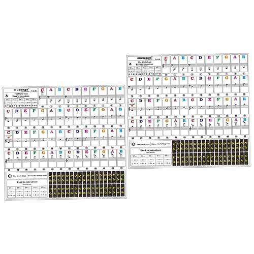 UPKOCH 2 Blätter Aufkleber Für Klavier Klavieraufkleber Mit 88 Tasten Klare Klavieraufkleber Klavierstöcke Für Anfänger Etiketten Für Klaviertastaturen Lernaufkleber Für Anfänger Pvc von UPKOCH