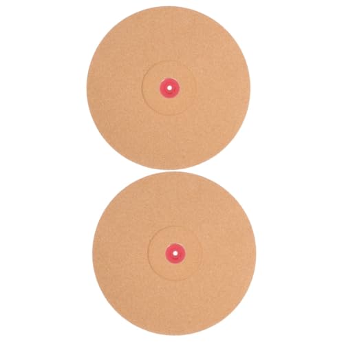 UPKOCH 2 Sätze Phonographen Matte Kissen Für Plattenspieler Aus Vinyl Matte Für Aufzeichnung Kissen Für Schallplatten Schallplattenmatten Aus Kork Picc-line-abdeckungen Aufzeichnen Holz von UPKOCH