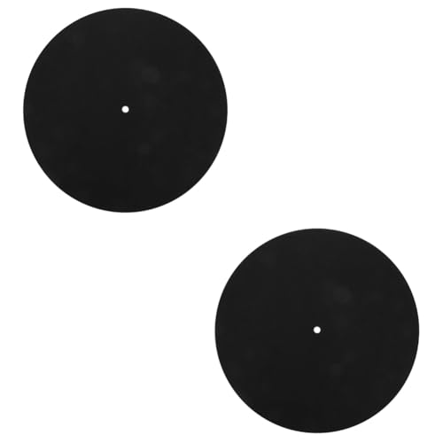 UPKOCH 2 Stück 10 filz aufzeichnungsblock Platten aufnehmen Slipmat-Pad aus Kork Plattenteller Matte Schallplatten Schutzmatte zubehör plattenspieler Scheibenschutzmatte gefühlt Black von UPKOCH