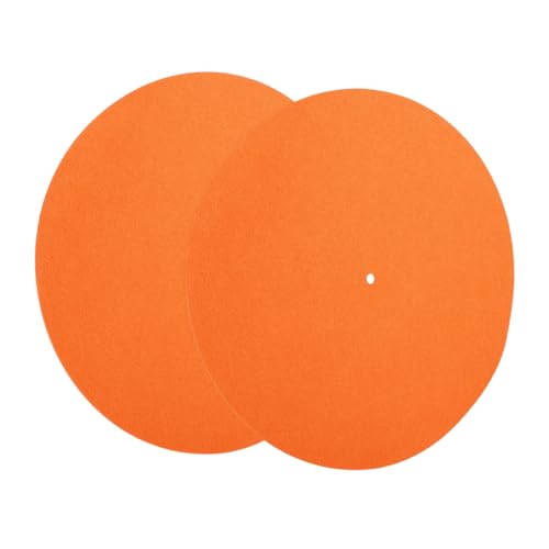 UPKOCH Rekordmatte Schallplattenmatte Vinyl Schutzmatte antirutschmatte plattenspieler nadelreiniger Antistatische Plattentellermatte Rekord-Schutzpolster Heim-Disc-Matte gefühlt Orange von UPKOCH