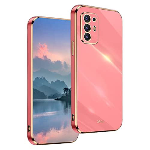 UPLAI Hülle für Oppo A94 5G, Ultra Dünn Stoßfest Handyhülle mit Mode-Galvanik-Design, Prämie TPU und Sanft Silikon Schutzhülle.(Rot) von UPLAI