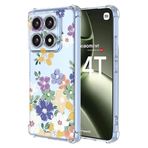 UPLAI Hülle für Xiaomi 14T 5G, Slim Sanft TPU Silikon Stoßfest Handyhülle Case mit 3D Malmuster, Élégant Einfach Süß Transparent Schutzhülle Cover. A64 von UPLAI