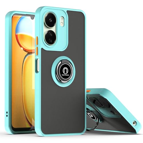 UPLAI Hülle für Xiaomi Redmi 13C/Poco C65, Slim Stoßfest Handyhülle Case mit Magnetischer Autohalterung, Prämie PC + TPU Bumper Stilvoll Gefrostet Schutzhülle.(Himmelblau) von UPLAI