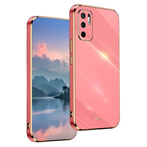 UPLAI Hülle für Xiaomi Redmi Note 10 5G / Poco M3 Pro 5G, Ultra Dünn Stoßfest Handyhülle mit Mode-Galvanik-Design, Prämie TPU und Sanft Silikon Schutzhülle.(Rot) von UPLAI