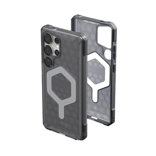 URBAN ARMOR GEAR Essential Armor MS Case Samsung Galaxy S25 Ultra Hülle ("Designed for Samsung" zertifiziert, Wireless Charging / Magnetisches Laden optimiert, 4,6m Fallschutz) ash (grau transparent) von URBAN ARMOR GEAR