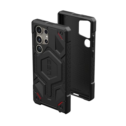 URBAN ARMOR GEAR Monarch Pro Case Samsung Galaxy S24 Ultra Hülle [Magnetring, Designed for Samsung Zertifiziert, Wireless Charging kompatibel, 6m Fallschutz nach Militärstandard] Kevlar schwarz von URBAN ARMOR GEAR