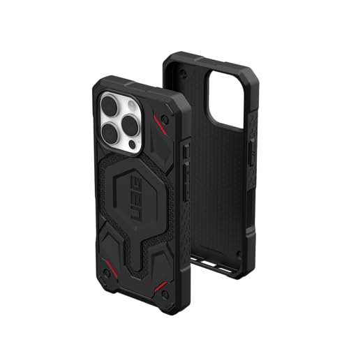 URBAN ARMOR GEAR Monarch Pro Case kompatibel mit Apple iPhone 16 Pro Hülle (Wireless Charging/Magnetische Aufladung kompatibel, 5-Schichten Schutz) Kevlar schwarz von URBAN ARMOR GEAR