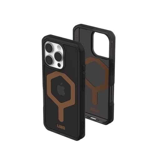 URBAN ARMOR GEAR Plyo MS Case kompatibel mit Apple iPhone 16 Pro Hülle (Wireless Charging/Magnetisches Aufladen kompatibel, Sturzfeste Air-Soft Ecken, Erhöhter Rand) schwarz/Bronze von URBAN ARMOR GEAR